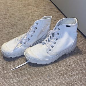 Palladium white boots